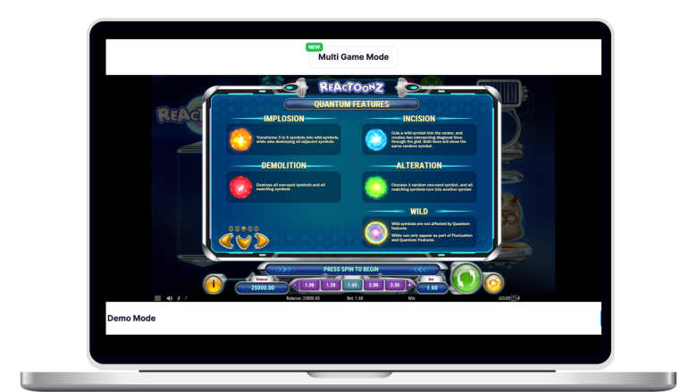 Features of Reactoonz